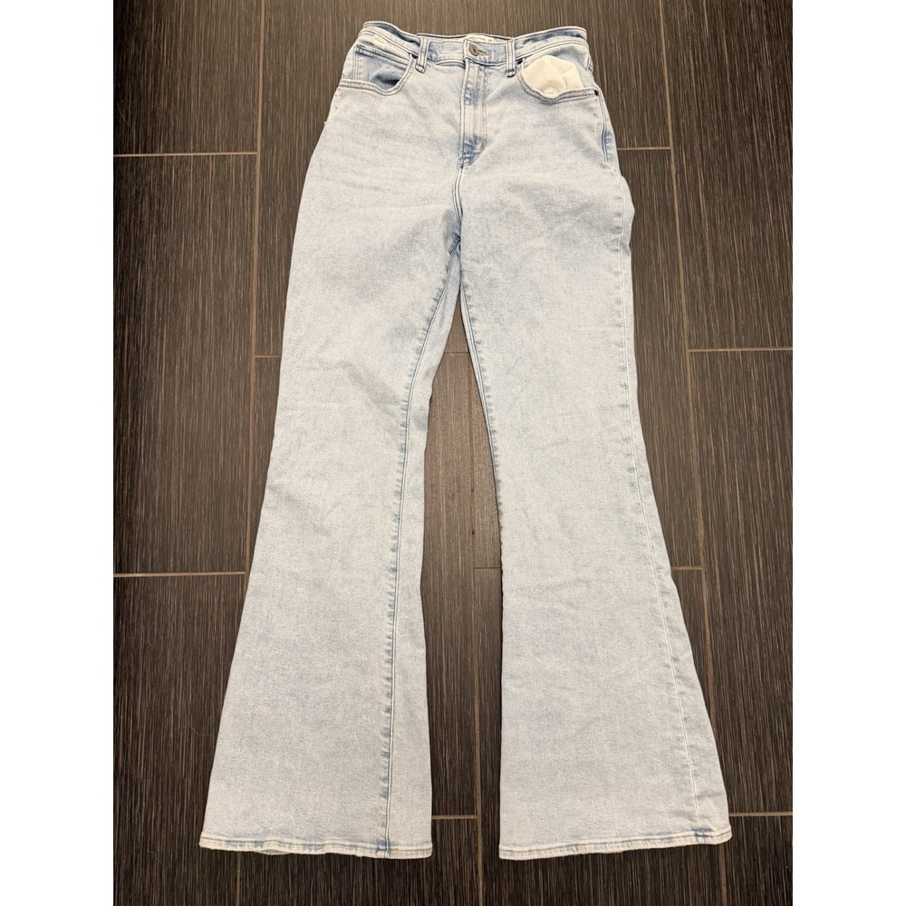 Abercrombie & Fitch The Flare Ultra High Rise Curve Love Sz 29/8 Long Y2K 70s